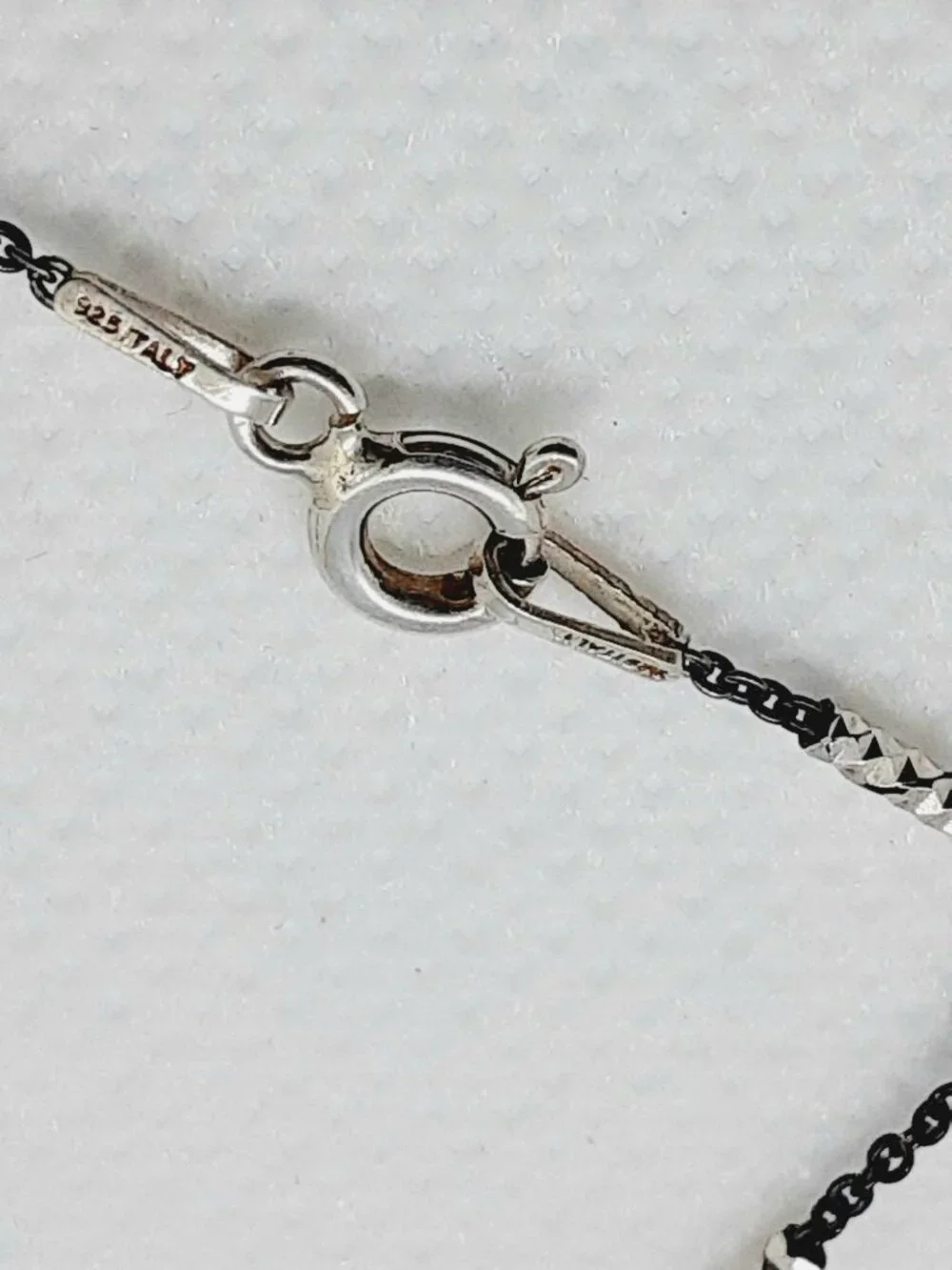 NEW 18 inch 925 silver oxidized fancy chain and textured heart pendant - Picture 3 of 11